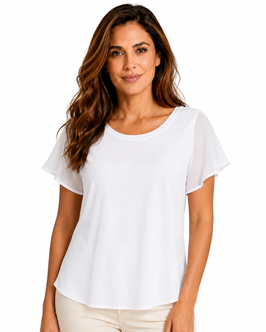 -35% Blusa Gran Sasso Mezza Manica Cotone/Seta Bianco