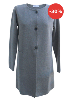 -30% Gran Sasso Donna Maxi Cardigan Pura Lana Nocciola