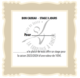 BON CADEAU COURS/STAGES/COURS PARTICULIERS