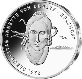 20€-Silbermünze 2022 "225. Geburtstag Annette von Droste-Hülshoff" Spiegelglanz
