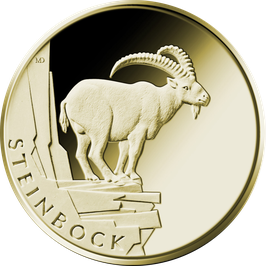 20€-Goldmünze 2023 "Steinbock" - Serie "Rückkehr der Wildtiere"