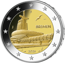 2-Euro-Münze 2026 "BREMEN" - Klimahaus Bremerhaven Stempelglanz