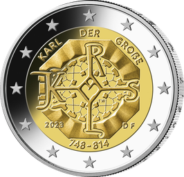 2 Euro Münze 2023 "1275. Geburtstag Karl der Große" Spiegelglanz