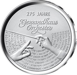 20-Euro-Silbermünze "275 Jahre Gewandhausorchester" Spiegelglanz