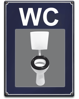 WC STICKER BLAUW AANBIEDING OP=OP