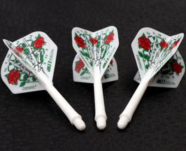 Standard Integrated dart Flight, jazz metal, white, Size M