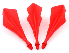 Traj Diamond Integrated dart Flight, Solid , Red