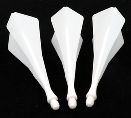 Traj Diamond Integrated dart Flight, Solid , White