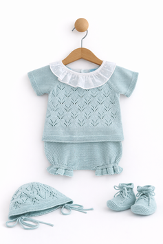 Mac Ilusion Preemie Feinstrickset mit Kragen Nr. 882/F94