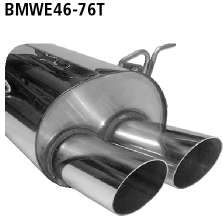 Bastuck Abgasanlage BMW E46 328i (Limousine) 2x76mm, 20° schräg geschnitten