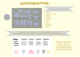 Étiquettes Personnalisables