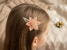 Barrette fleur Corail en tulle
