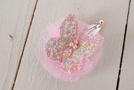 Barrette papillon liberty Katie & millie pastel rose
