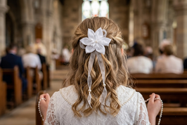 Barrette de Communion "Fleur Élégante"