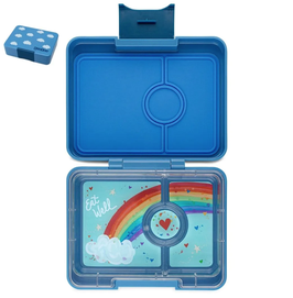 YUMBOX snack 3 sections / sky blue clouds rainbow