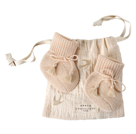 GENTIL COQUELICOT chaussons en laine / nude