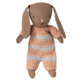 Maileg bunny micro brown / rose knitted suit