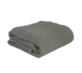 MALLINO plaid gauffré / eucalyptus