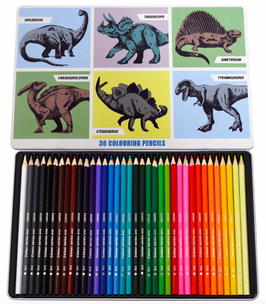 REX crayons / prehistoric land