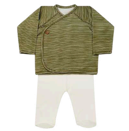 MORE THAN BABIES set 2 pièces / green stripes