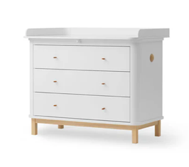 Oliver Furniture commode à langer 3 tiroirs chêne/blanc