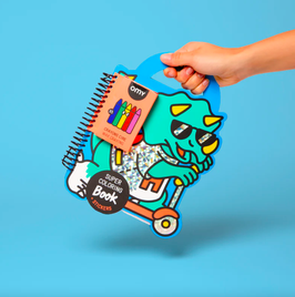 OMY cahier de coloriage et stickers / dino