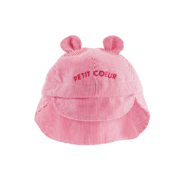CHAMAYE chapeau soleil / petit coeur rayures rose