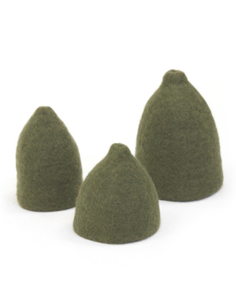 MUSKHANE cache-vases clochette set de 3 / vert mineral