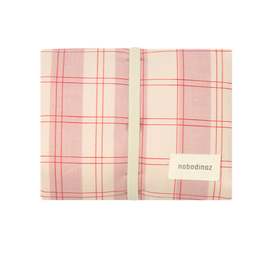 NOBODINOZ tapis de change STORIES / powder red checks