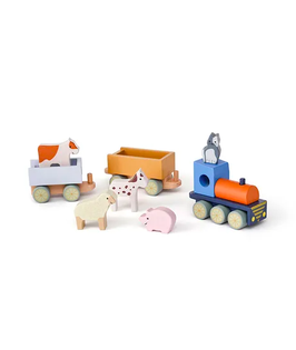 KIDSCONCEPT le train des animaux de la ferme 12m+