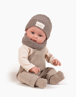 Minikane bambini Yann / Salopette chevrons beige