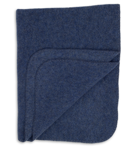 ENGEL couverture en laine / bleu chiné