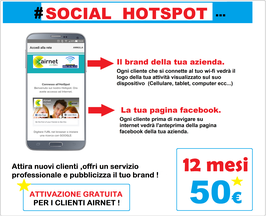 #SOCIAL HOTSPOT WIFI -  RICARICA 12 MESI