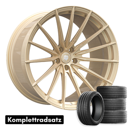 Komplettradsatz Raffa Wheels RFS-02 | Forged Series | Champagner 9,5x21 & 10,5x21 | Tesla Model Y
