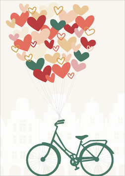 Fahrrad/Herzballons
