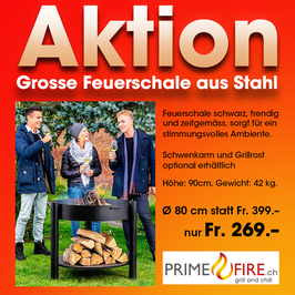 Fire Pit “Montana” schwarz Ø 75cm