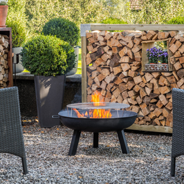 Feuerschale "FIRE PIT" höhenverstellbar Ø 75cm schwarz