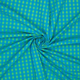 Coton Seersucker bleu / vert