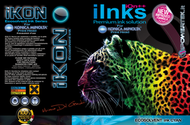 iInk iKon Ecosolvent odorless iOn++ System for Hp® Konica Minolta® print head 5 LITRI