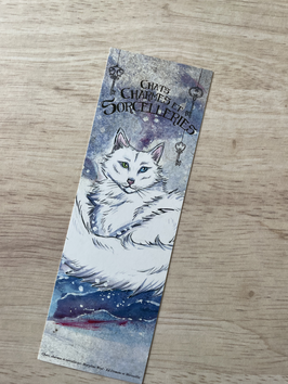 marque page chat des neiges "chats, charmes et sorcelleries"