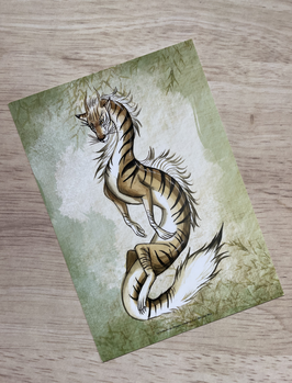 carte postale dragon Neko "le grimoire des dragons, voyage en Asie"
