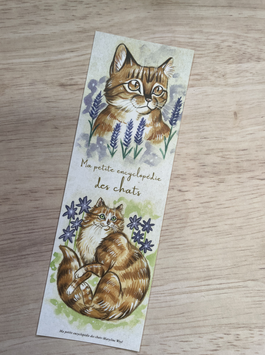 marque page chat roux "Ma petite encyclopédie des chats"