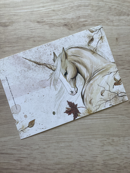 carte postale licorne palomino "licornes, charmes & sortilèges"