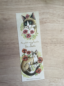 marque page chat Siamois "Ma petite encyclopédie des chats"