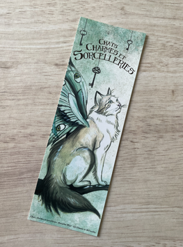 marque page chat papillon "chats, charmes et sorcelleries"