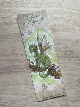 marque page "le grimoire des dragons fées" dragon vert