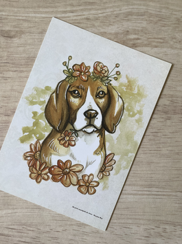 carte postale "ma petite encyclopédie des chiens" beagle