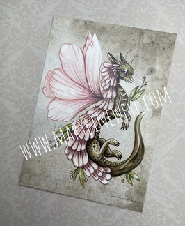 Carte Postale dragon fée magnolia