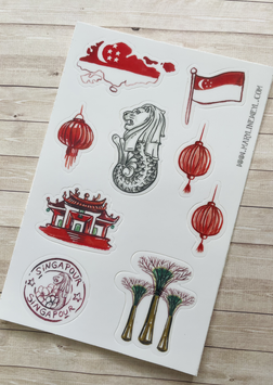Stickers Voyage Singapour A6
