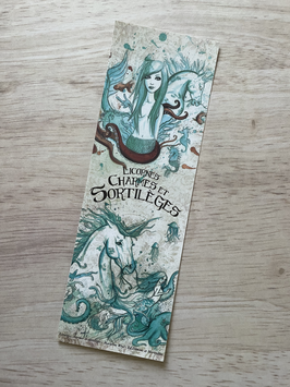 marque page licorne et sirène turquoise "licornes, charmes et sortilèges"